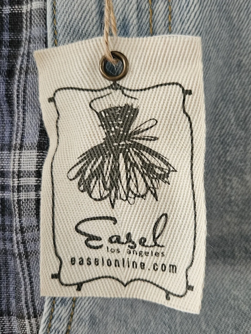 easel Winnie denim patchwork Mini Skirt - Picture 8 of 10